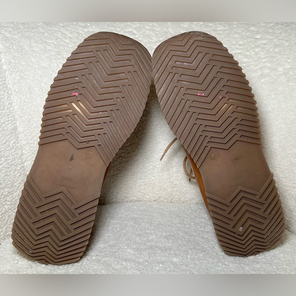 Antica Cuoieria Italian leather sneakers brown tan retro‎ style low profile 6.5 - Picture 8 of 10